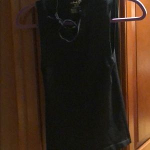 Black lace up tank top